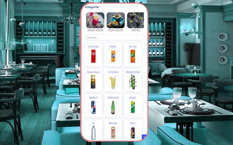 adisyon sipariş cihazı, garson sipariş terminali