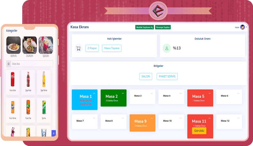yeni nesil cafe restoran adisyon sipariş programı, yazılımı, otomasyonu